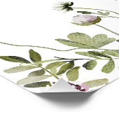 薄紫イエローフローラビーブライダルシャワーウェルカムサイン ポスター (コーナー)