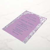 薄紫イタリアン幾何無地の図形 箔招待状 (回転した状態)