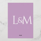 薄紫イタリアン幾何無地の図形 箔招待状 (裏面)