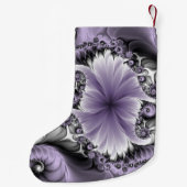 薄紫イリュージョン抽象芸術フローラフラクタル美術名 スモールクリスマスストッキング (裏面)