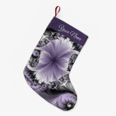 薄紫イリュージョン抽象芸術フローラフラクタル美術名 スモールクリスマスストッキング (正面 (吊り時))
