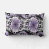 薄紫イリュージョン抽象芸術フローラフラクタル美術名 ランバークッション (裏面)