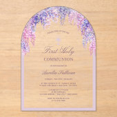 薄紫ウィステリアアーチ第1聖餐式 アクリル招待状 (正面)