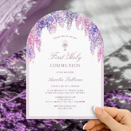 薄紫ウィステリアアーチ第1聖餐式 招待状