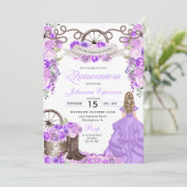 薄紫ウェスタン女性のカーボーイブーツランチェロキンセアニェラ 招待状 (スタンド正面)