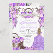 薄紫ウェスタン女性のカーボーイブーツランチェロキンセアニェラ 招待状 (正面/裏面)