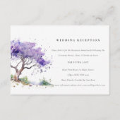 薄紫ウォーターカラージャカランダツリーウェディングレセプション エンクロージャーカード (正面)