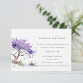 薄紫ウォーターカラージャカランダツリーウェディングレセプション エンクロージャーカード (スタンド正面)