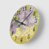 薄紫ウォールクロックフランスのカントリーデコールシャビーシック ラウンド壁時計 (傾斜)