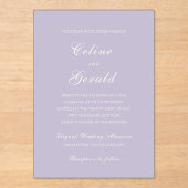 薄紫エレガクラシックントウェディング アクリル招待状 (正面)