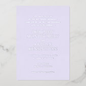薄紫エレガモダンントウェディング 箔招待状 (正面)