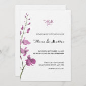 薄紫エレガンスミニマル結婚式招待状 招待状 (正面/裏面)