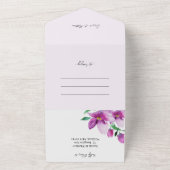 薄紫エレガントとピンクのフローラ オールインワン招待状 (外側)