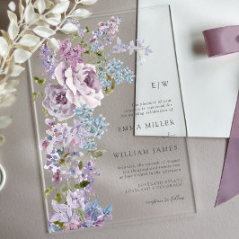 薄紫エレガントなウェディングアクリル招待状 アクリル招待状