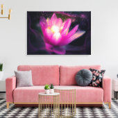 薄紫エレガントウォーターゆり蓮の花と紫 キャンバスプリント (インサイチュ (リビング))