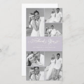 薄紫エレガントスキャロップバンド6フォトシック結婚ズ サンキューカード (正面/裏面)