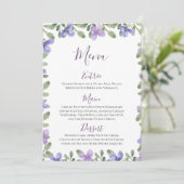 薄紫エレガントダスティブルーフローラウェディングレセプション メニュー (スタンド正面)