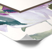 薄紫エレガントダスティブルーフローラ結婚ズ・ウェルカム ポスター (角)