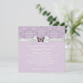 薄紫エレガントチューダーダマスウェディング招待状 招待状 (スタンド正面)