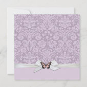 薄紫エレガントチューダーダマスウェディング招待状 招待状 (裏面)