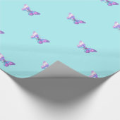 薄紫エレガントバタフライラッピング紙アクア ラッピングペーパー (角)