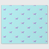 薄紫エレガントバタフライラッピング紙アクア ラッピングペーパー (フラット)