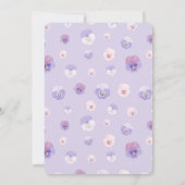 薄紫エレガントパンジーブライダルシャワーブランチパーティー 招待状 (裏面)