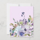 薄紫エレガントパープルフローラグリーンリースウィート16 招待状 (裏面)
