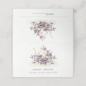 薄紫エレガントパープルフローラティーポット結婚カップ プレイスカード (外部開封)