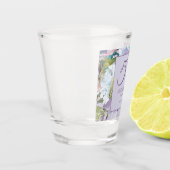 薄紫エレガントパープルフローラ緑50誕生日 ショットグラス (左)