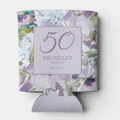 薄紫エレガントパープルフローラ緑50誕生日 缶クーラー (裏面)