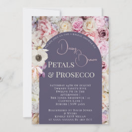 薄紫エレガントフローラアーチサマーブライダルシャワー 招待状