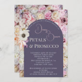 薄紫エレガントフローラアーチサマーブライダルシャワー 招待状 (正面/裏面)