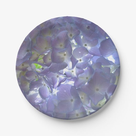 薄紫エレガントフローララベンダーアジサイ ペーパープレート (正面)