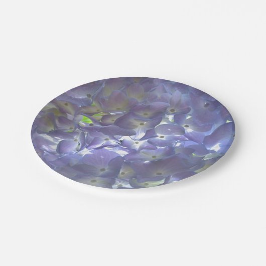 薄紫エレガントフローララベンダーアジサイ ペーパープレート (アングル)