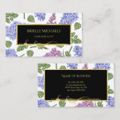 薄紫エレガントフローラ金ゴールドの染毛と美しい 名刺 (正面/裏面)