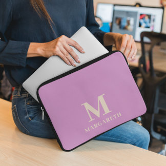 薄紫エレガントモノグラムラップトップスリーブ ラップトップスリーブ