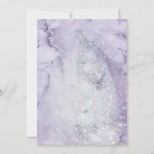 薄紫エレガント大理石金ゴールド結婚式招待状 招待状 (裏面)