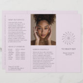 薄紫エレガント抽象芸術の花のパモダンラフ (正面/裏面)