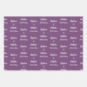 薄紫エレガント新郎新婦の結婚式 ラッピングペーパーシート (正面)