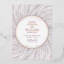 薄紫エレガント水彩箔結婚式招待状