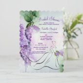薄紫エレガント花花花婚式シャワー招待状 招待状 (スタンド正面)