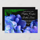 薄紫エレガント青フローラアジサイ結婚ア 招待状 (正面/裏面)