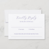 薄紫エレガ伝統的ントウェディング 出欠カード (正面)