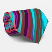 薄紫オレンジティール（緑がかった色）抽象芸術幾何学羽根 ネクタイ (ロール)