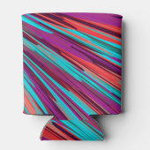 薄紫オレンジティール（緑がかった色）抽象芸術幾何学羽根 缶クーラー (裏面)