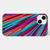 薄紫オレンジティール（緑がかった色）抽象芸術幾何学羽根 Case-Mate iPhoneケース (裏面 (横))