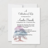 薄紫オークツリーお祝いのライフカード 招待状 (正面)