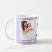 薄紫カスタムカラー3写パーソナライズされた真 コーヒーマグカップ (左)