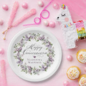 薄紫カスタムキンケーネラパープル春花 ペーパープレート (パーティー)